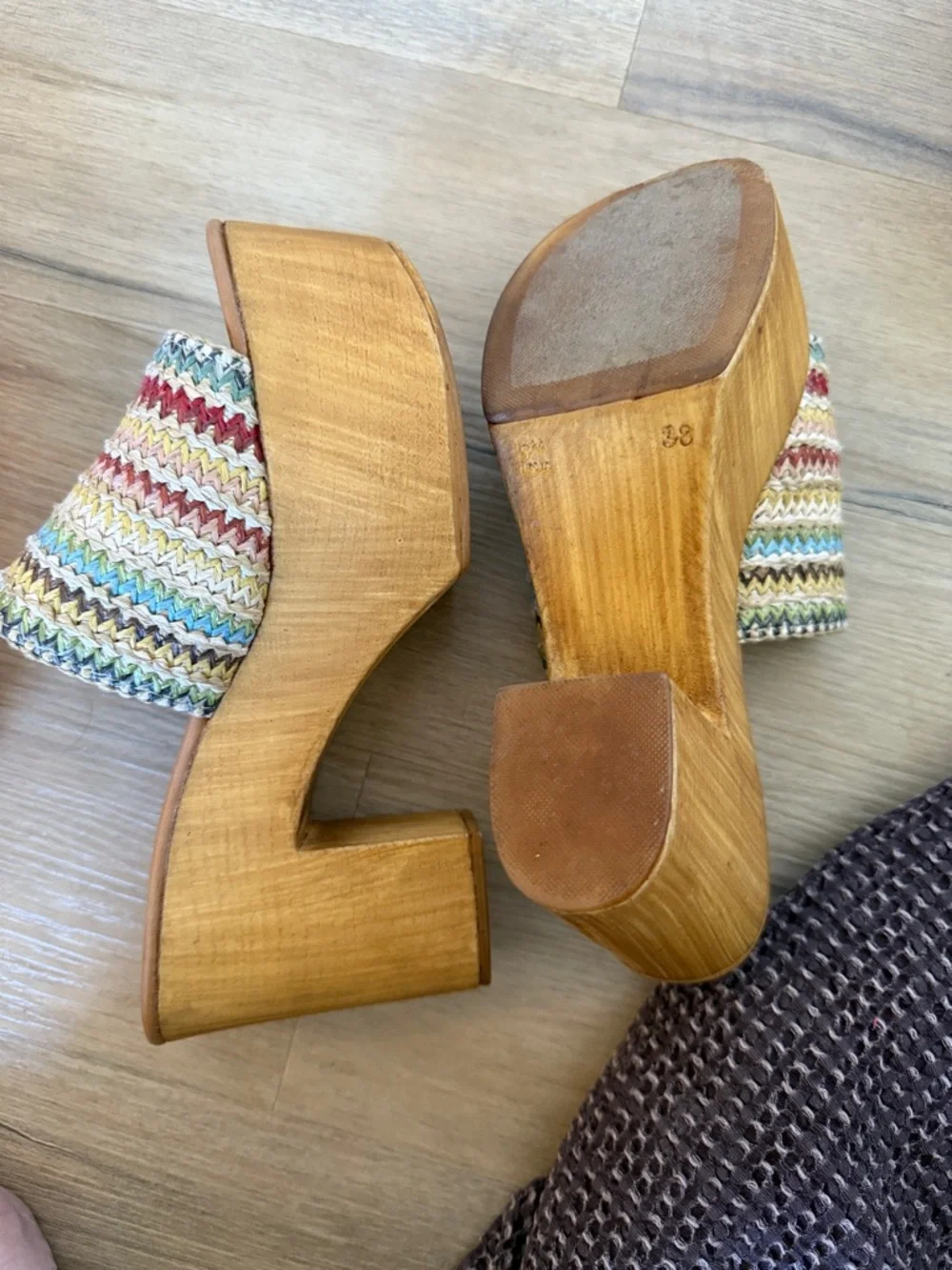 Steve Madden Multicolor Braided Slide Sandals - Tan Footbed - Picture 3 of 3